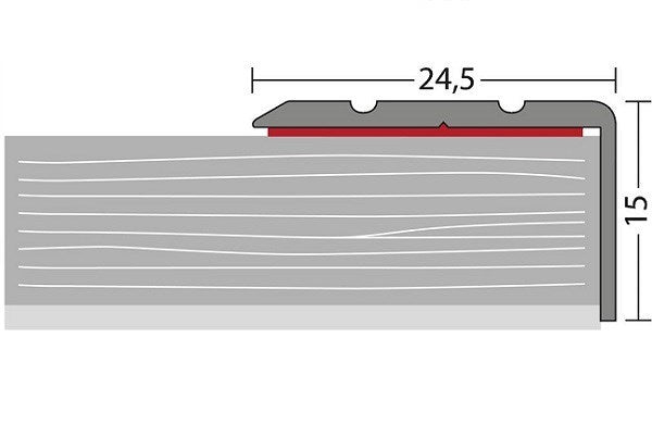 Hoekstrip 25x15 Edelstaal Mat ZKL 300cm