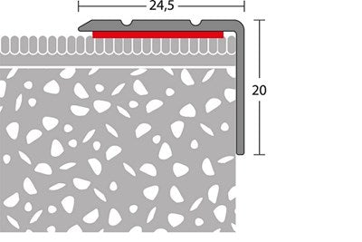 Hoekstrip 25x20 Zwart ZKL 300cm