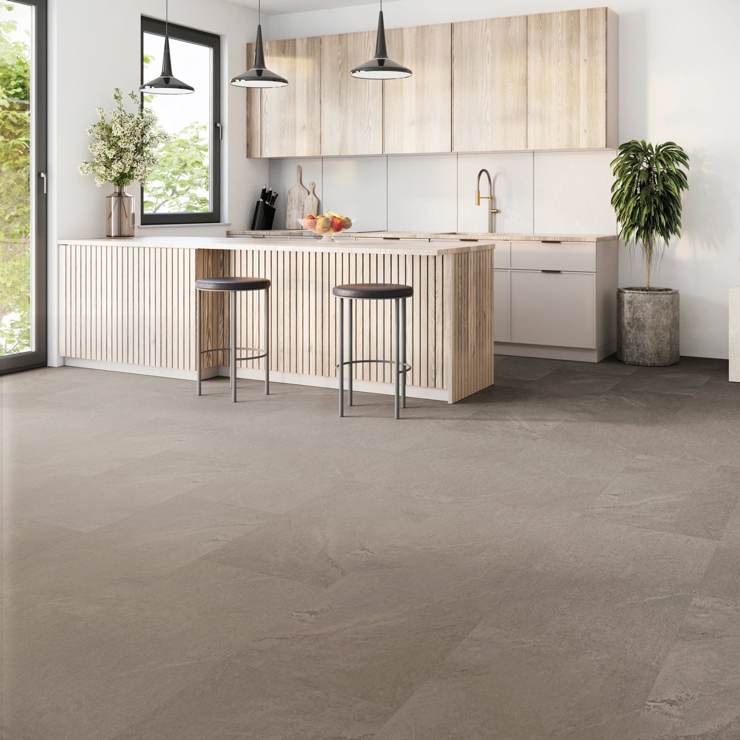 PVC vloer Tegel Classic Concrete 2885 DB – sfeerimpressie interieur | Velora Floors