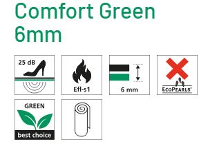 Comfort Green 6mm PU Ondertapijt 150cmx10mtr