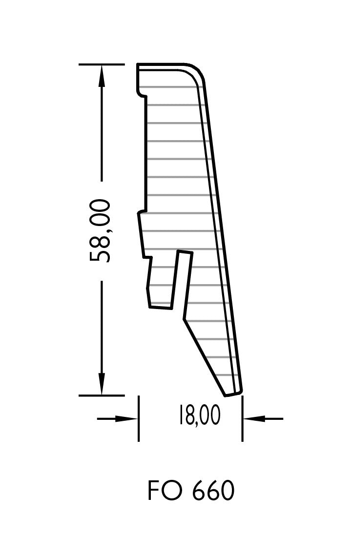JOKA plakplint folie FO8860, 18x58 mm, per staaf van 2,4 m | Velora Floors