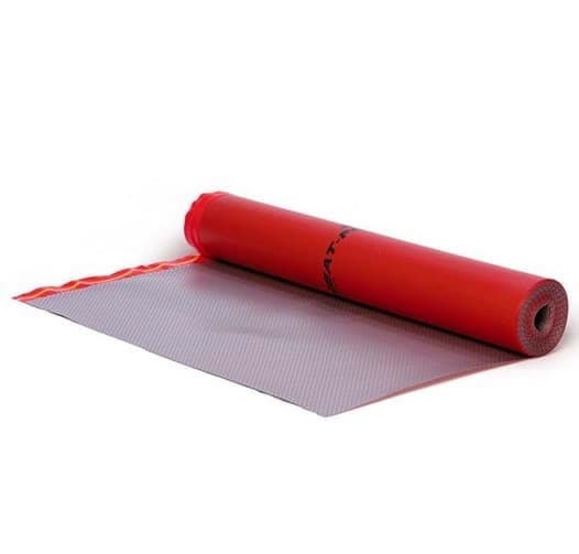 Ondervloer voor laminaat en klik PVC bij vloerverwarming, rode rol met lage warmteweerstand
