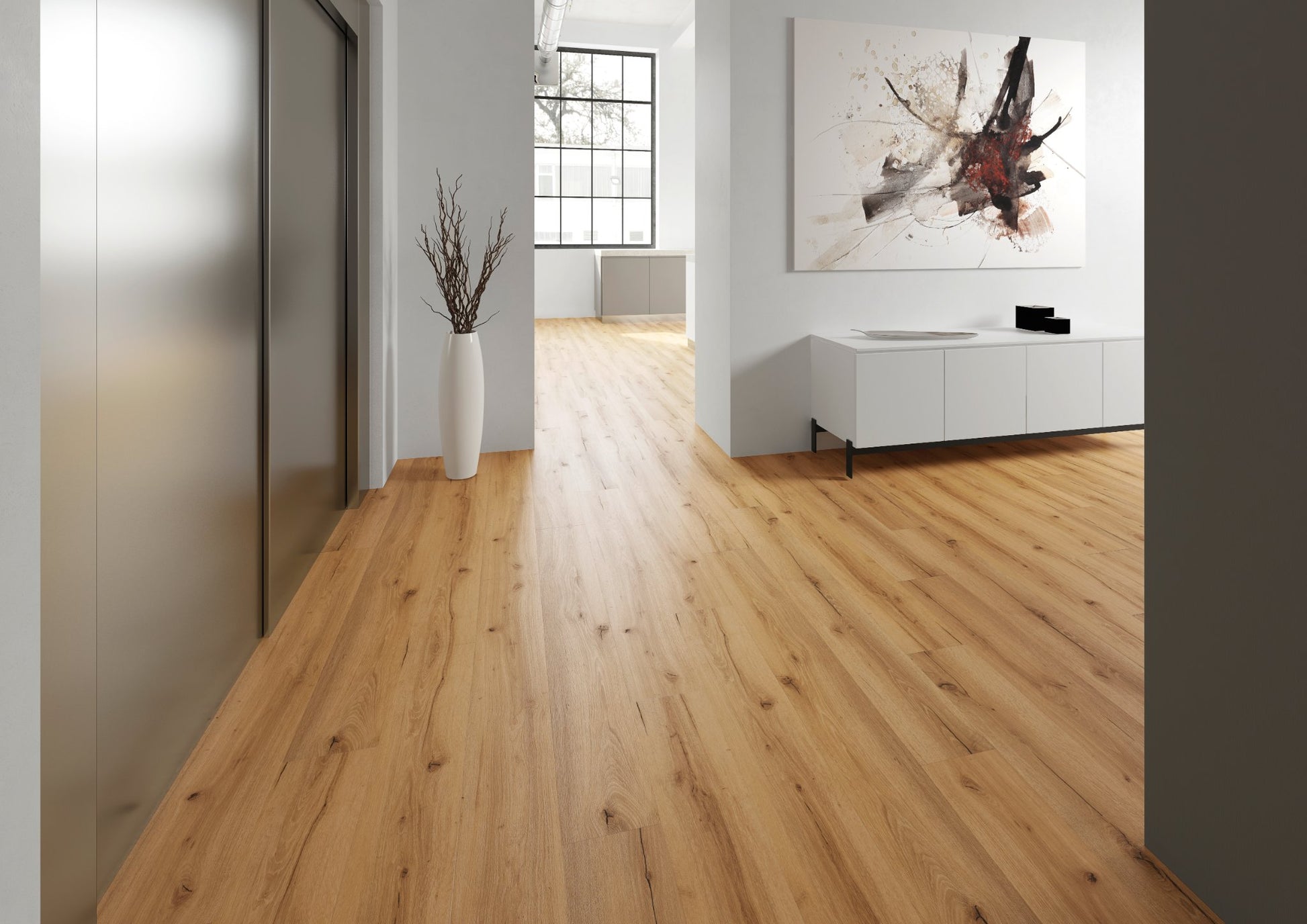 PVC vloer Plank Chalet Oak Black 2870 DB – sfeerimpressie interieur | Velora Floors