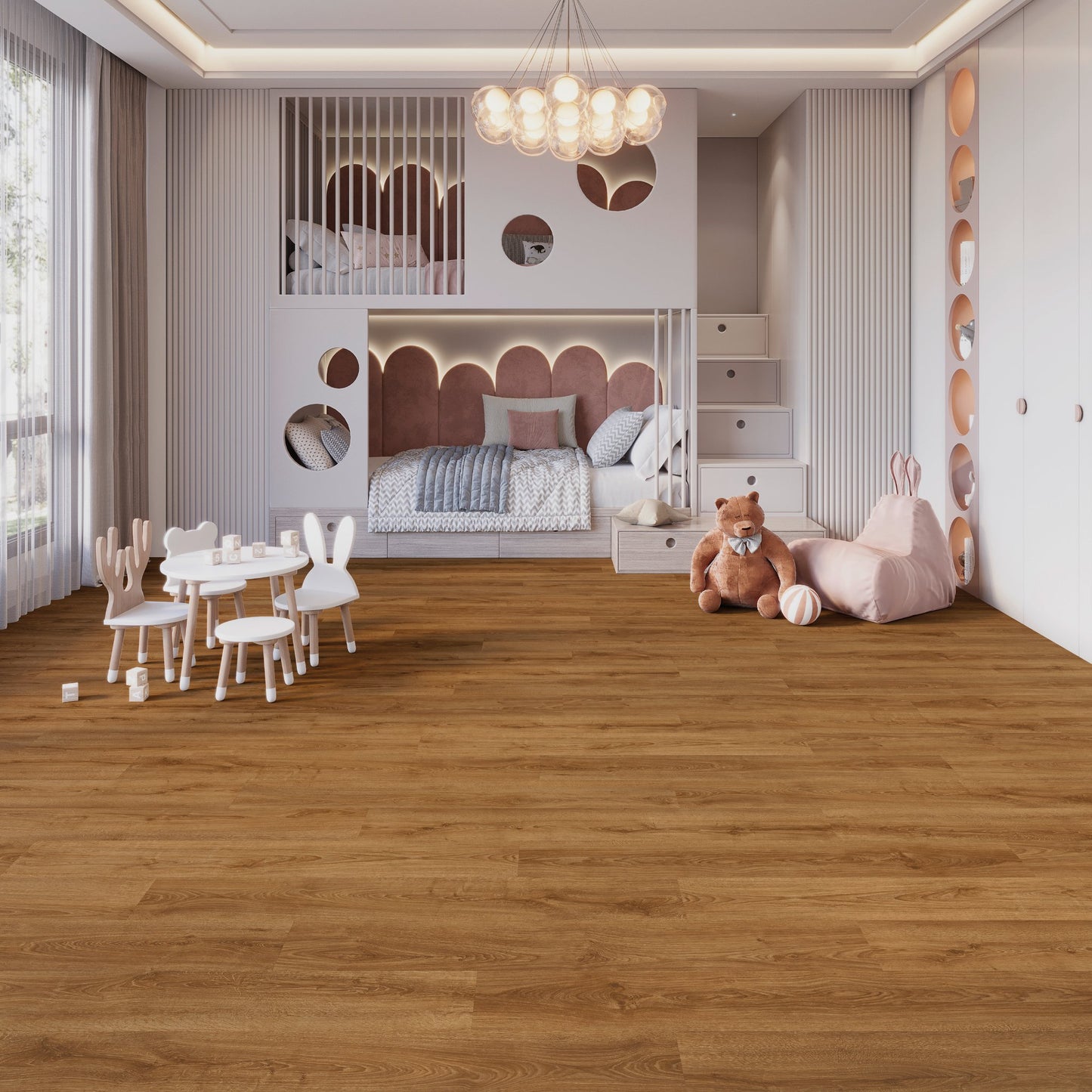 PVC vloer Plank Cognac Oak 5905 DB, sfeerimpressie interieur | Velora Floors