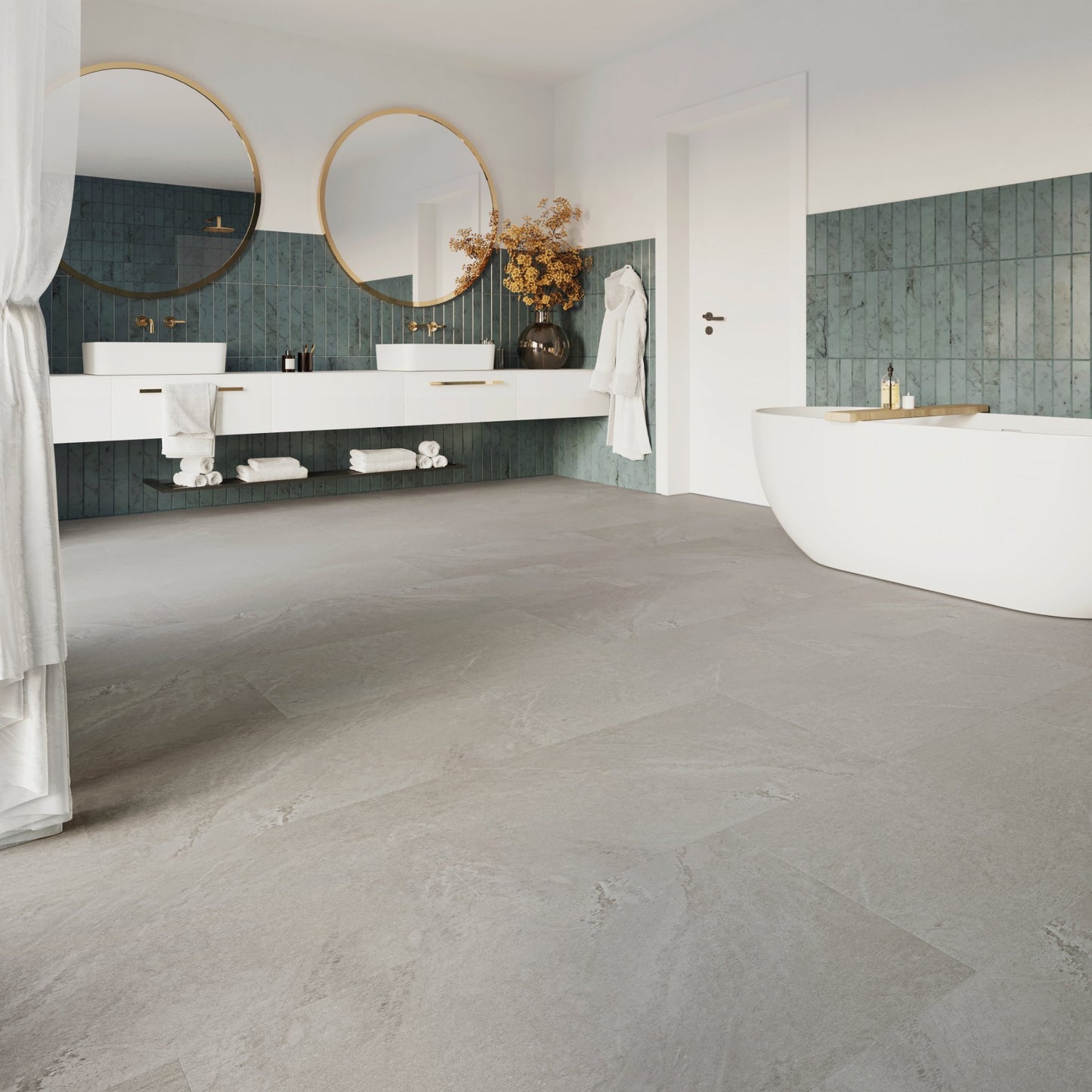 PVC vloer Tegel Mountain Slate 2884 DB – sfeerimpressie interieur | Velora Floors