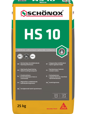 Zak Schönox HS 10 hybride egaline 25 kg met groen en geel label | Velora Floors