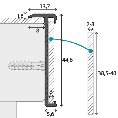 Trapkantprofiel PVC 2–3 mm Zwart Zijdeglans 300cm
